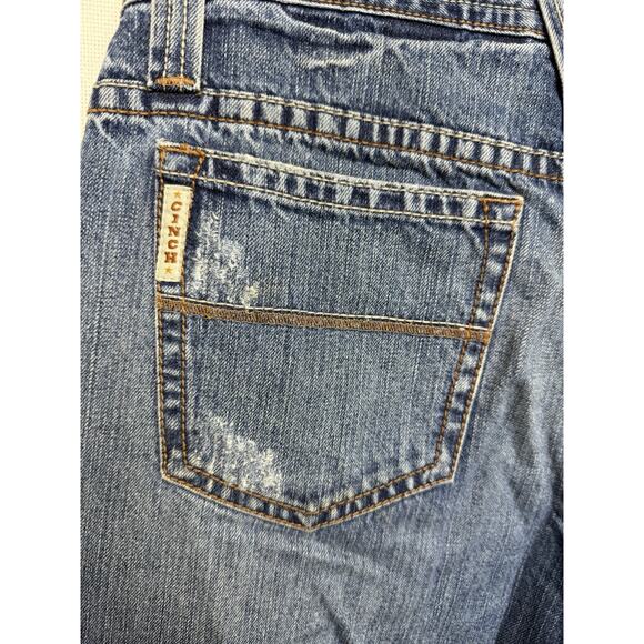 Cinch Men's Denim Jeans Sz 33x36 (34) Distressed Grunge Work Cowboy Straight Leg - Picture 16 of 16